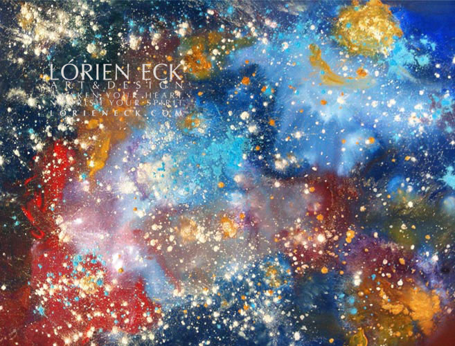 Carina Nebula V mixed media painting